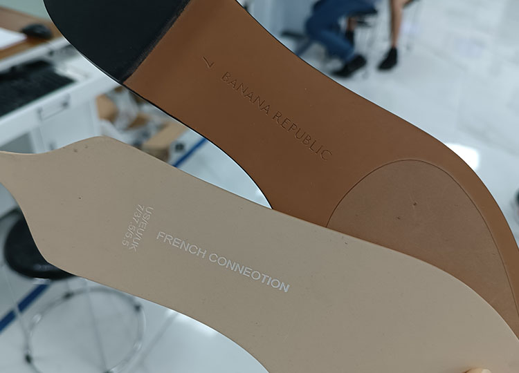 二氧化碳激光打标机|皮革材料鞋面激光打标案例